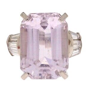 Ring Pt900 Silver Pink Sapphire Diamond #52 145044